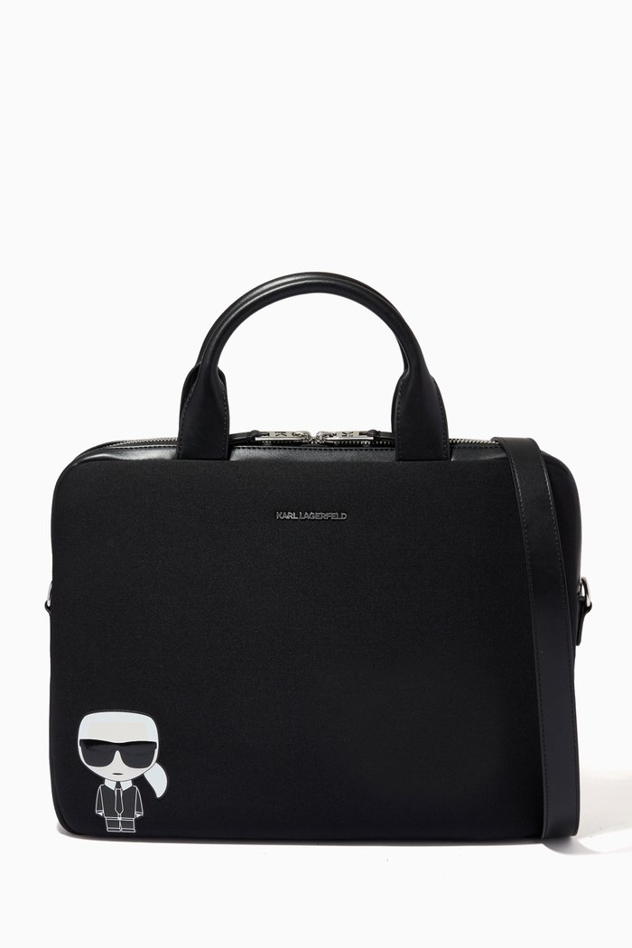 

K/Ikonik Laptop Bag in Leather, Black