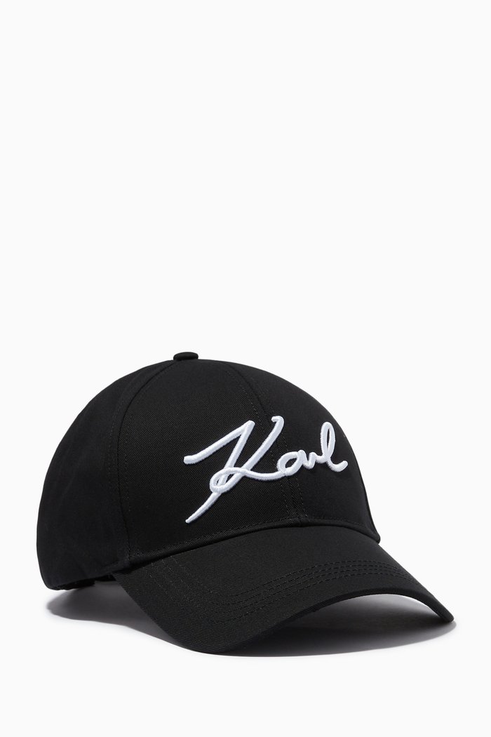 

K/Signature Cap in Cotton Gabardine, Black