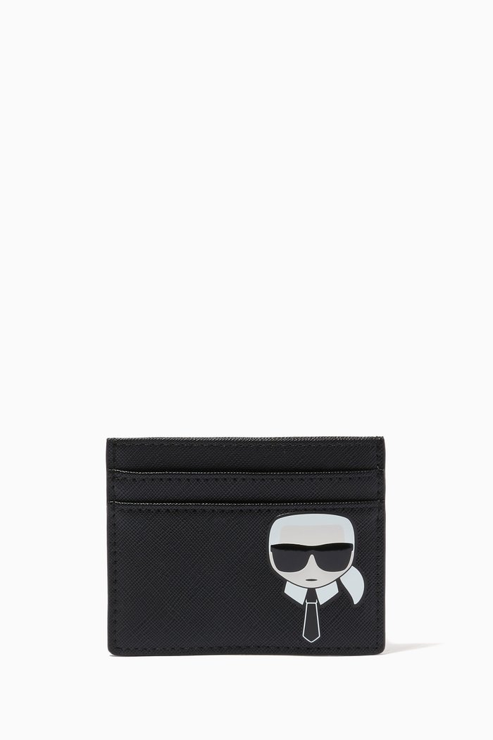

K/Ikonik Classic Card Holder in Leather, Black