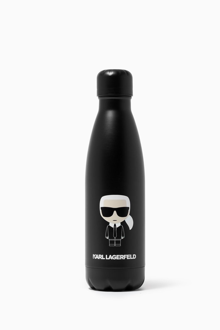 

K/Ikonik Thermos Water Bottle in Stainless Steel, Black