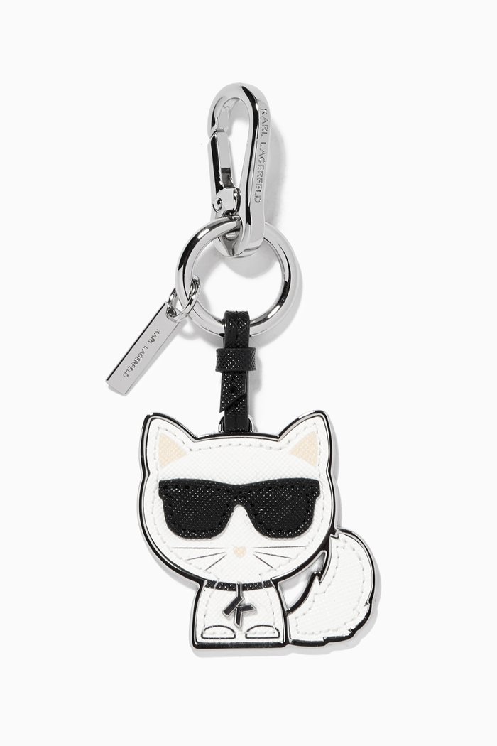 

K/Ikonik Choupette Keychain in Leather & Metal, Multicolour