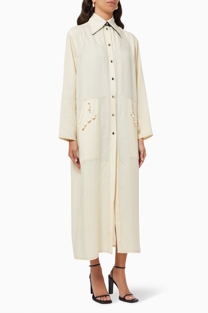 

Shirt Dress in Viscose, Black