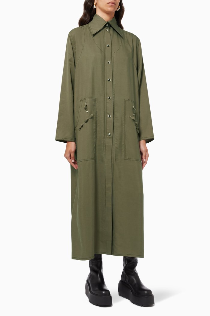 

Shirt Dress in Viscose, Brown