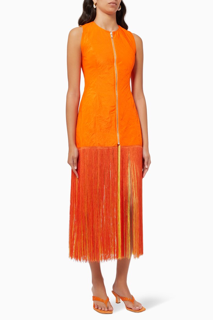 

Reversible Corset Fringe Mini Dress, Multicolour