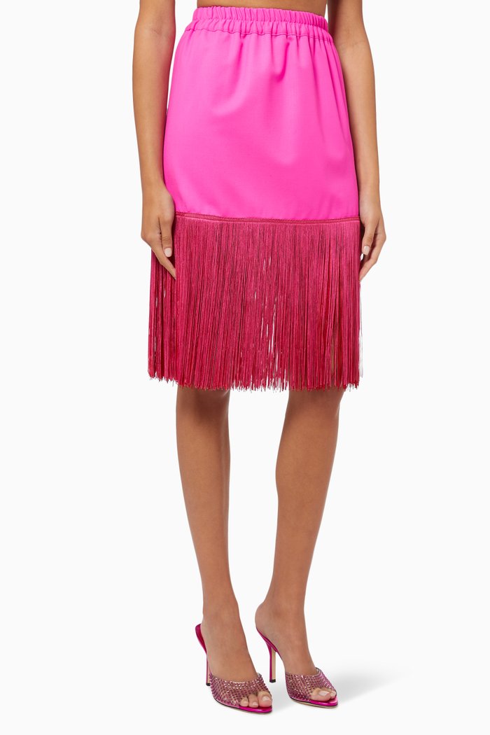 

Reversible Fringe Mini Skirt, Multicolour