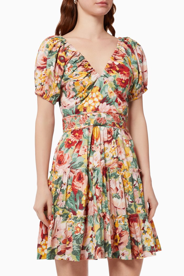 

Into The Garden Mini Dress in Cotton, Multicolour