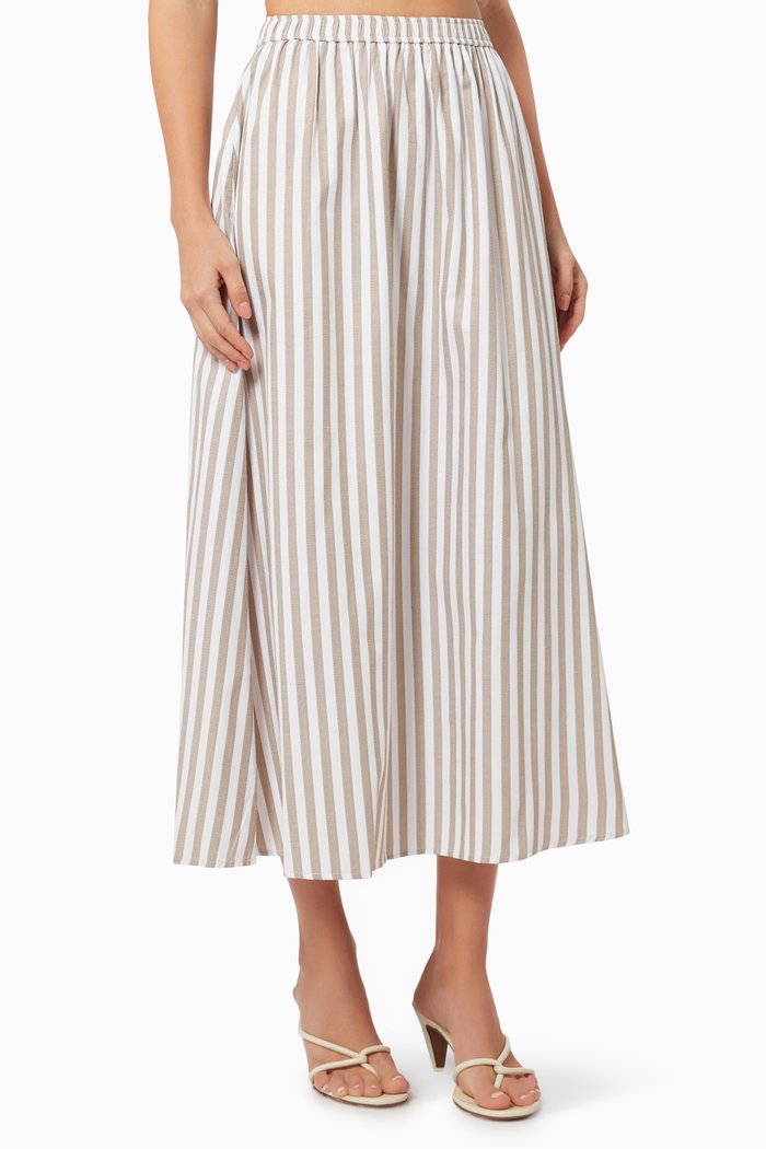 

The Hampton Maxi Skirt in Cotton Blend, Grey