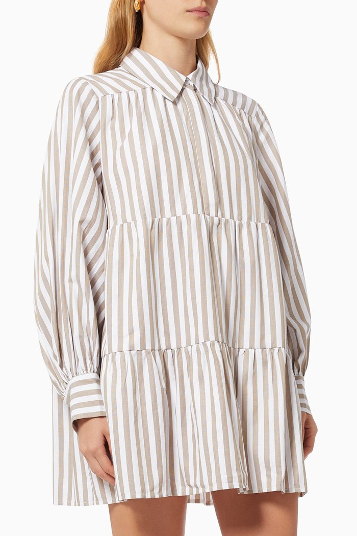

The Hampton Swing Mini Dress in Cotton Blend, Grey