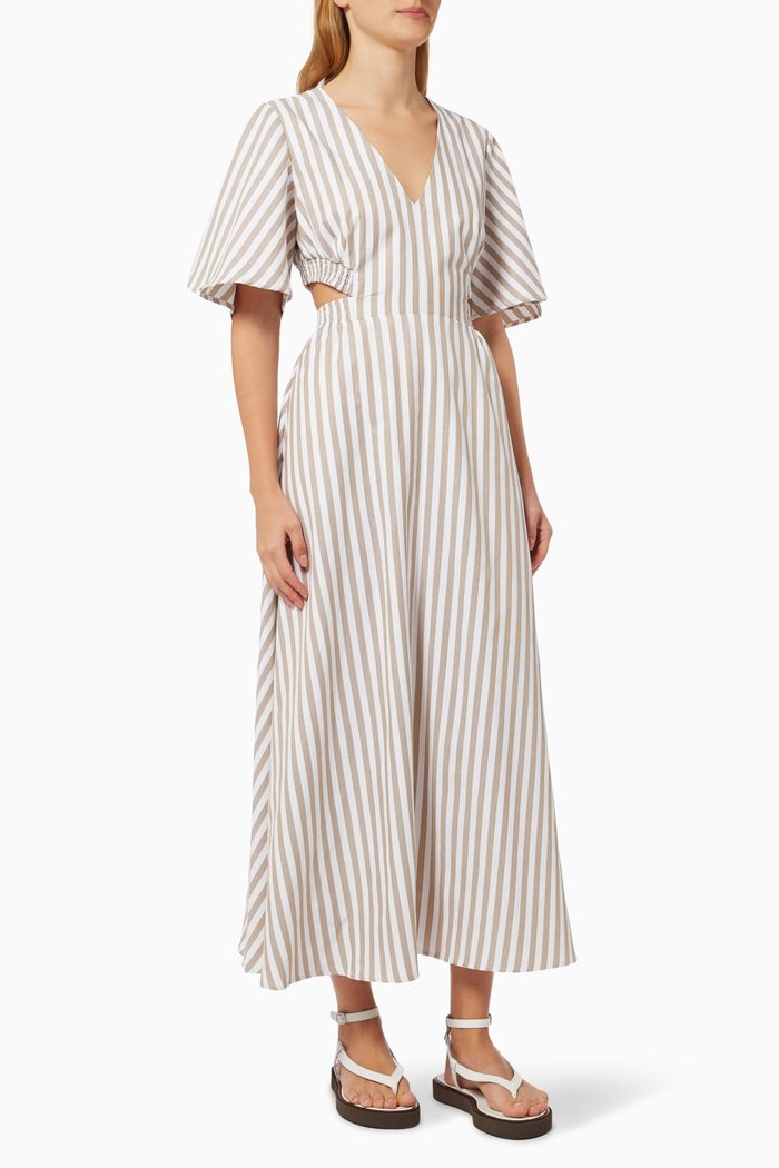 

The Hampton Maxi Dress in Cotton Blend, Grey