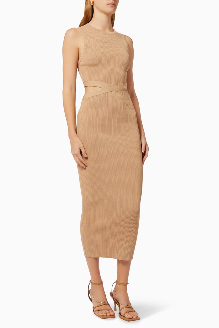 

The Low Down Dress in Stretch Viscose Knit, Neutral