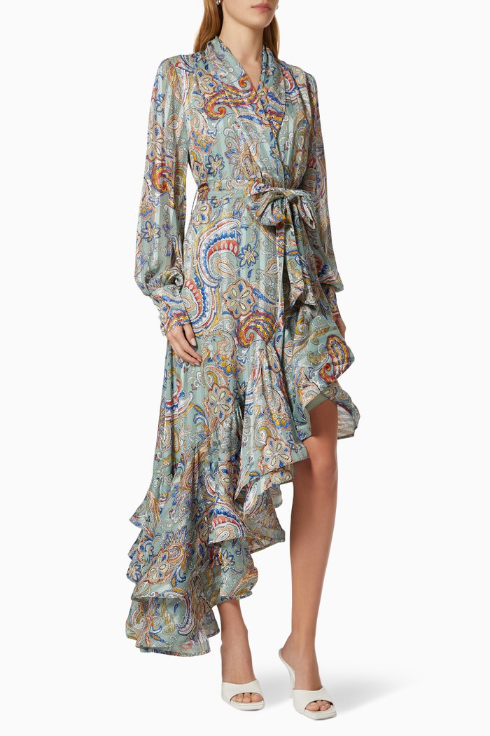 

Adria Paisley Print Wrap Dress, Multicolour