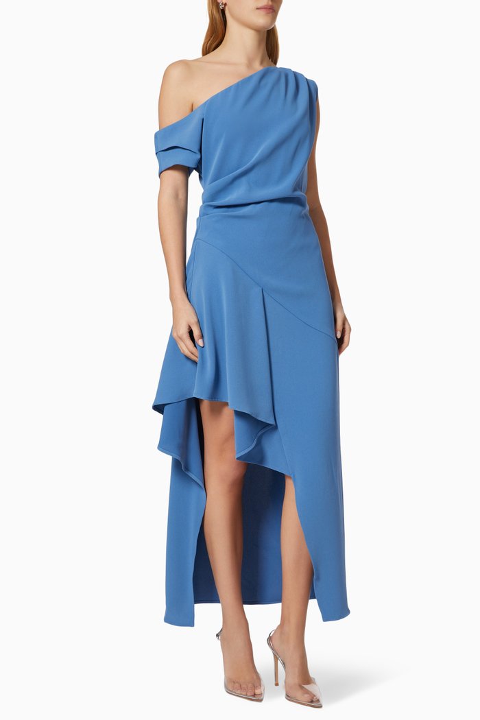 

Pallas Asymmetric Dress in Jersey, Blue