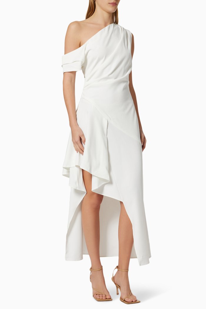 

Pallas Asymmetric Dress in Jersey, Neutral