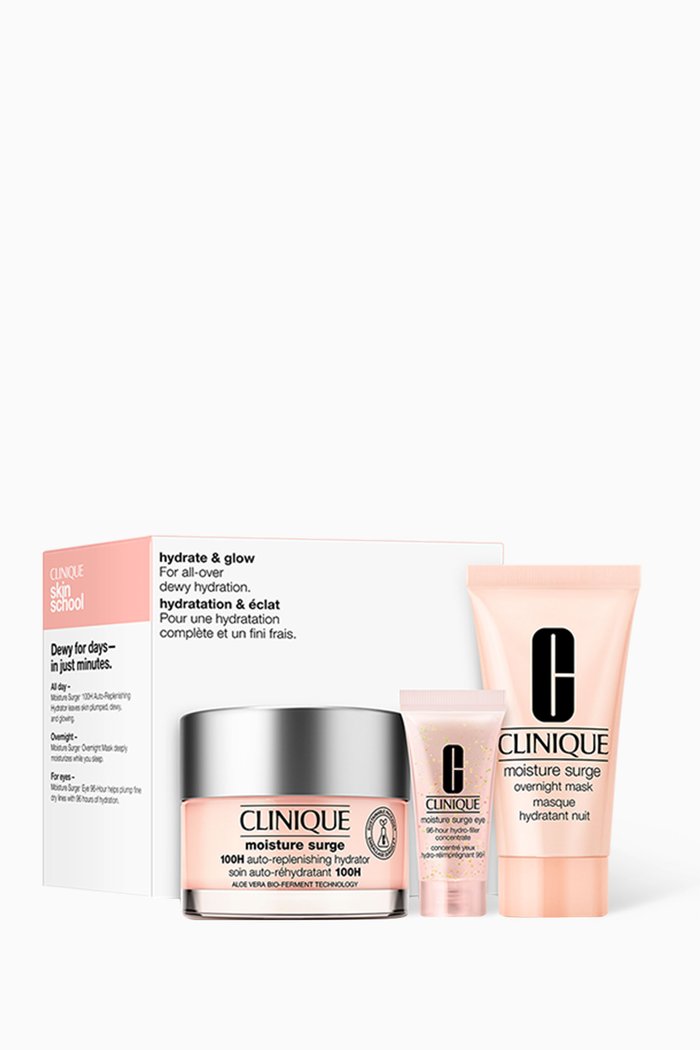 

Hydrate & Glow Set - Moisture Surge™ 100H Auto-Replenishing Hydrator, Multicolour