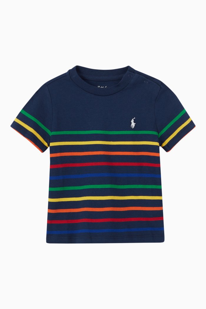 

Polo Striped T-shirt in Cotton Jersey, Blue