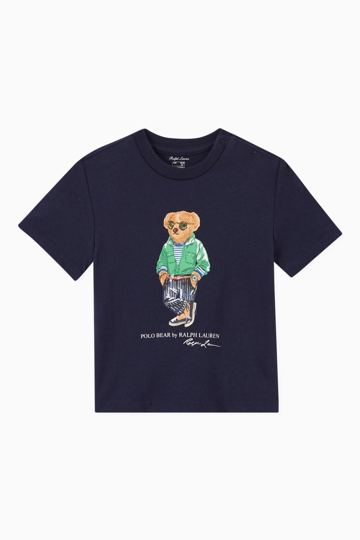 

Polo Bear Print T-shirt in Cotton, Blue