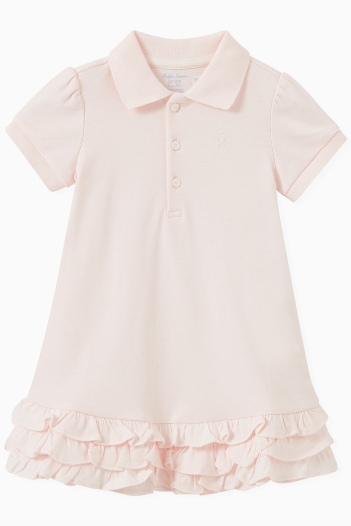 

Cupcake Frill Polo Dress & Bloomers in Cotton Piqué, Pink