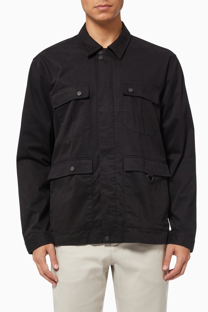 

Wesfiel Four Pocket Shacket in Cotton Blend, Black