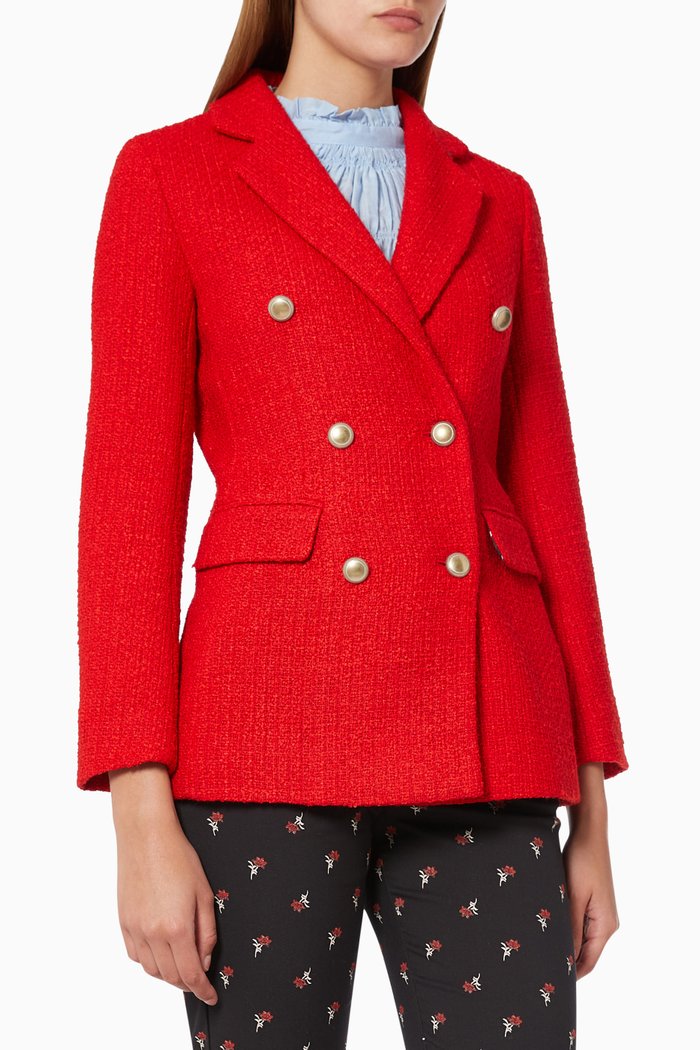 

Papua Double-Breasted Blazer, Red
