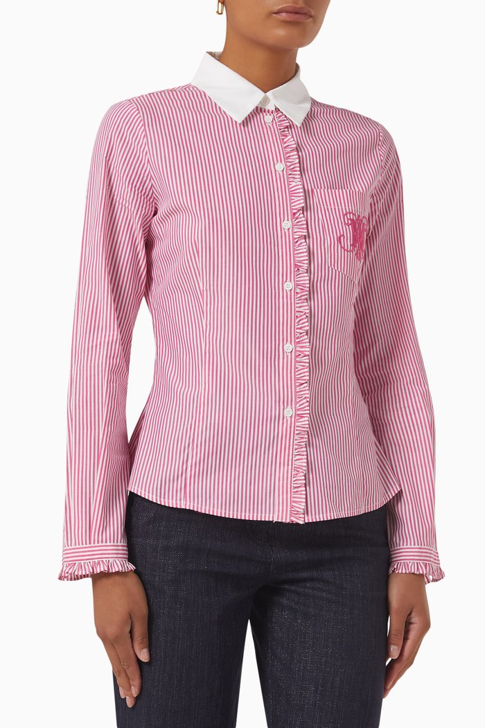 

Torrone Frill Shirt in Cotton, Pink