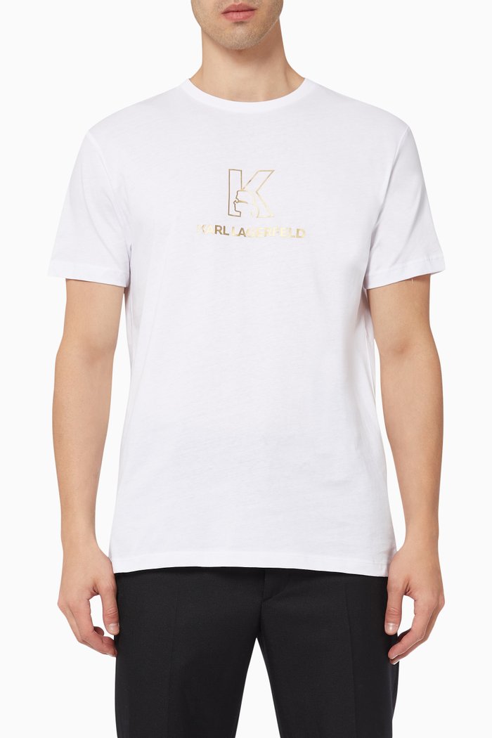 

Karl Lagerfeld Logo T-shirt in Cotton, White