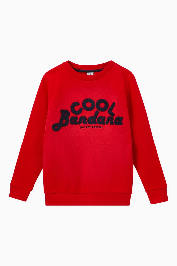 

Graphic Logo Sweatshirt in Cotton, Red