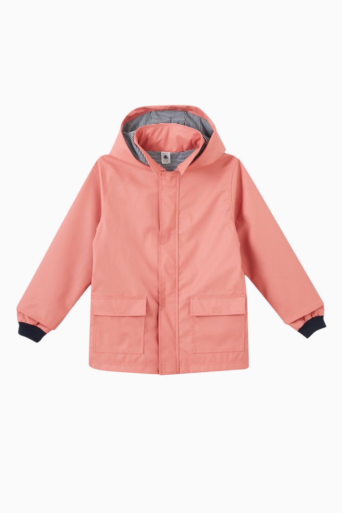 Raincoat in Recycled Polyester and Organic Cotton, Pink