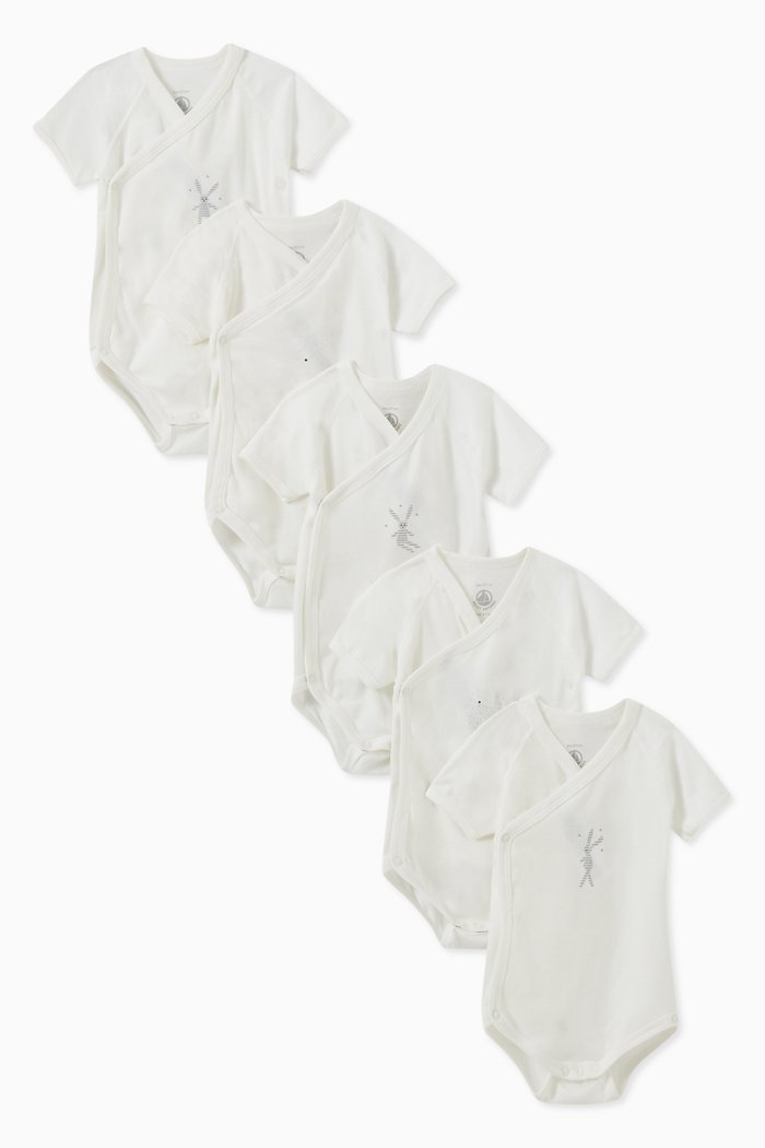 

Rabbit Pattern Bodysuits in Organic Cotton, White