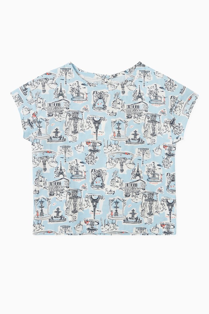 Printed T-Shirt in Cotton, Multicolour