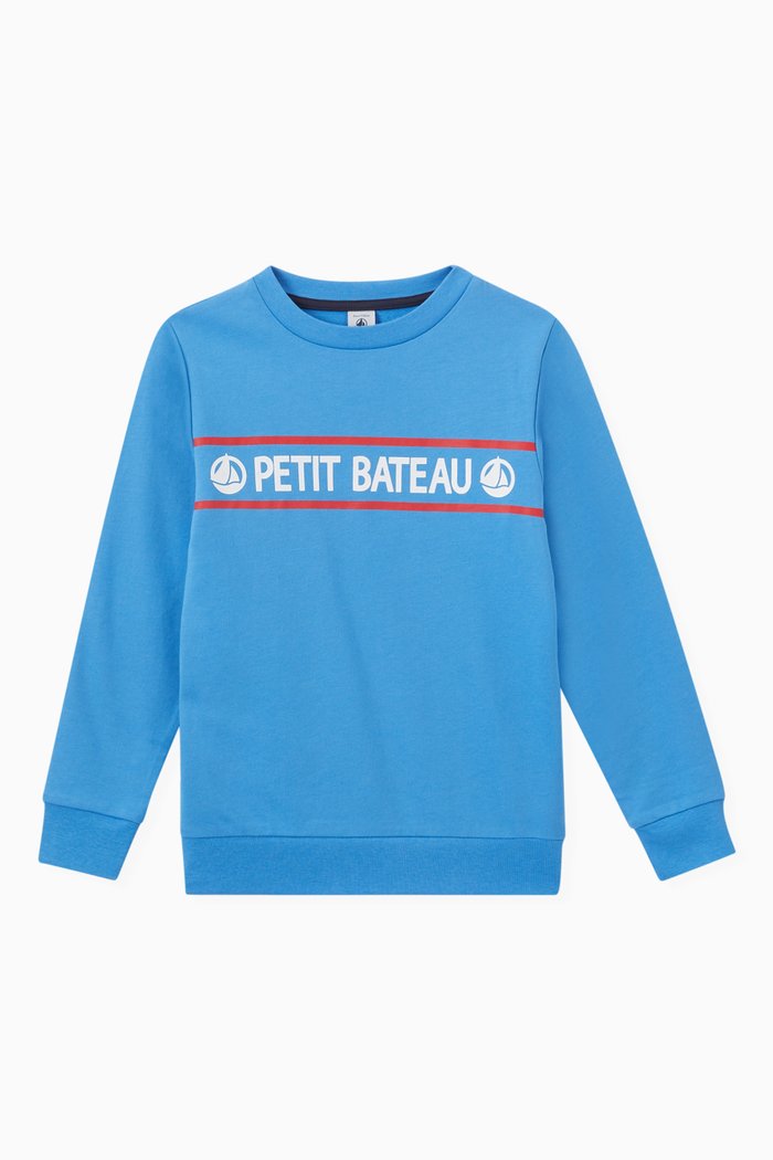 

Logo Print Sweatshirt in Cotton, Blue