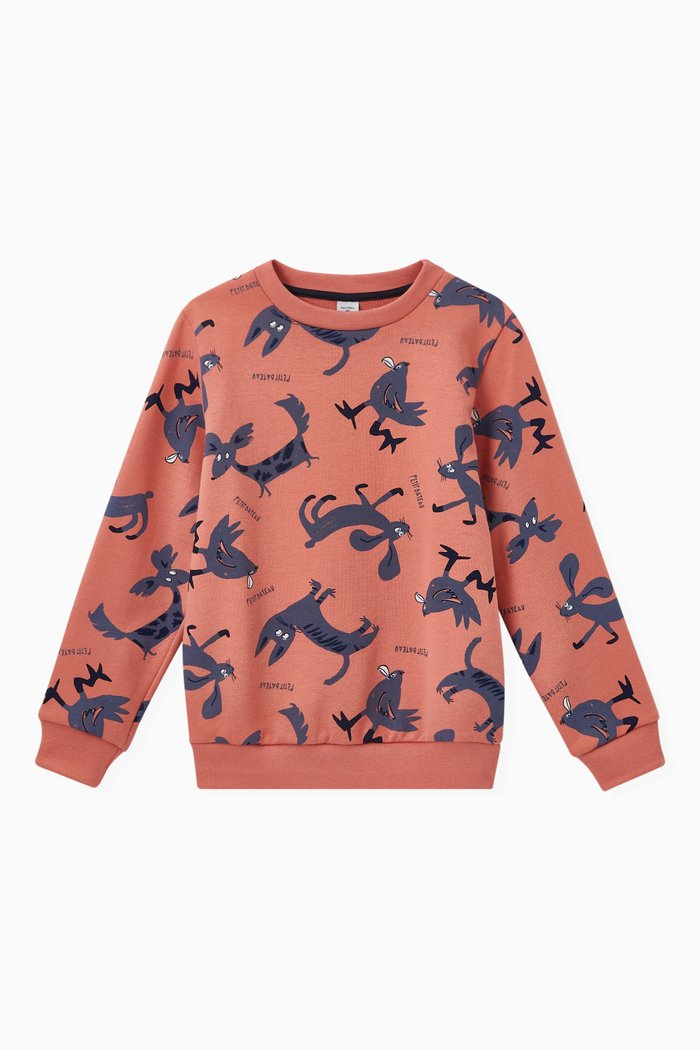 

Printed Sweatshirt in Cotton, Multicolour