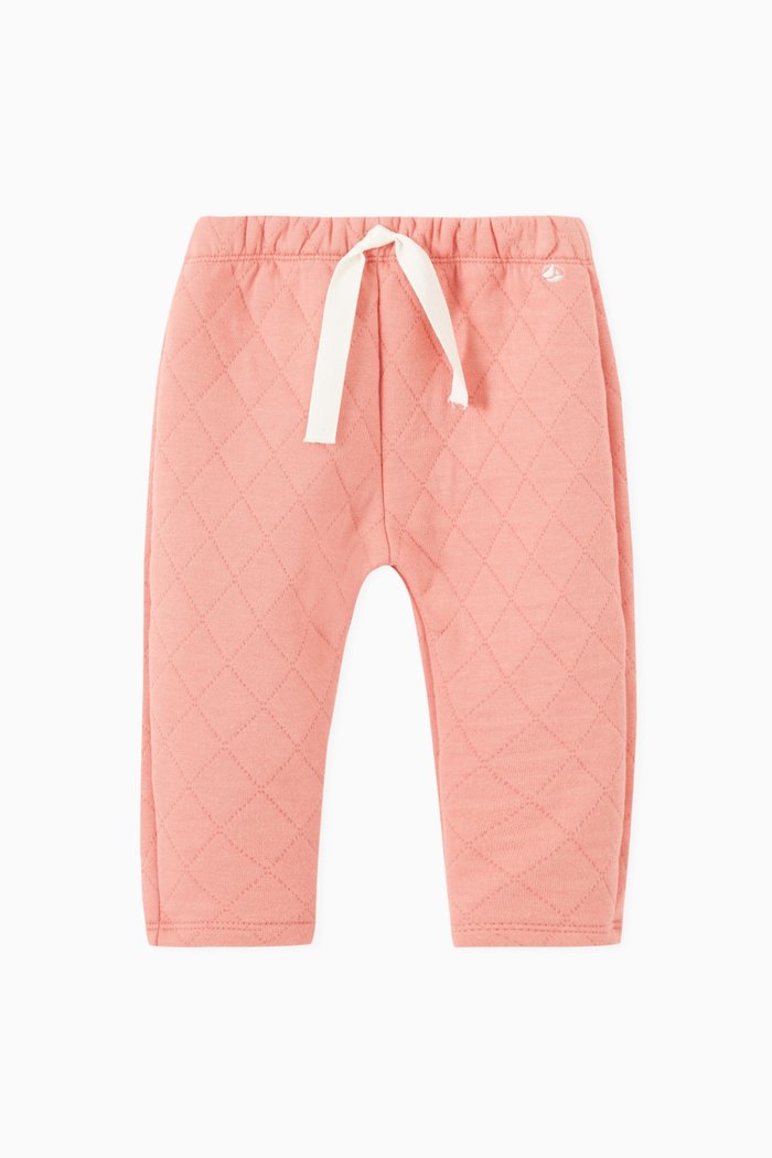 

Quilted Tube Pants in Cotton, Pink