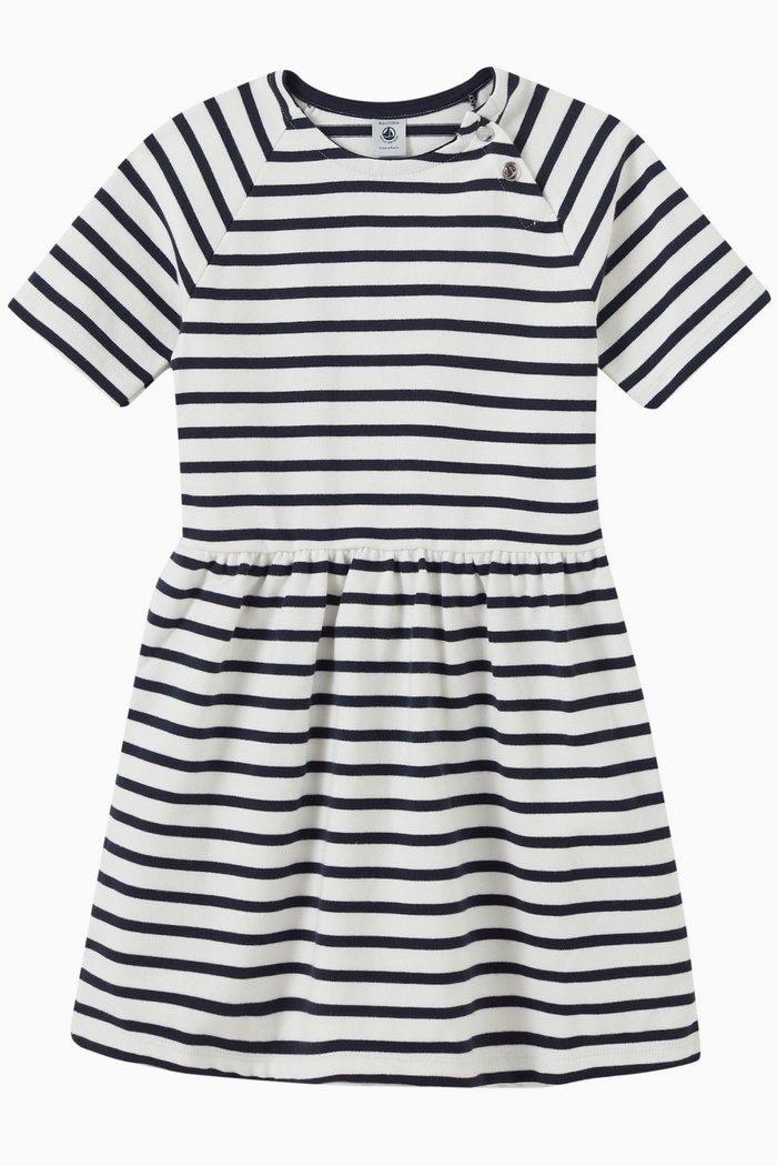 

Stripe Print Dress in Cotton, Multicolour