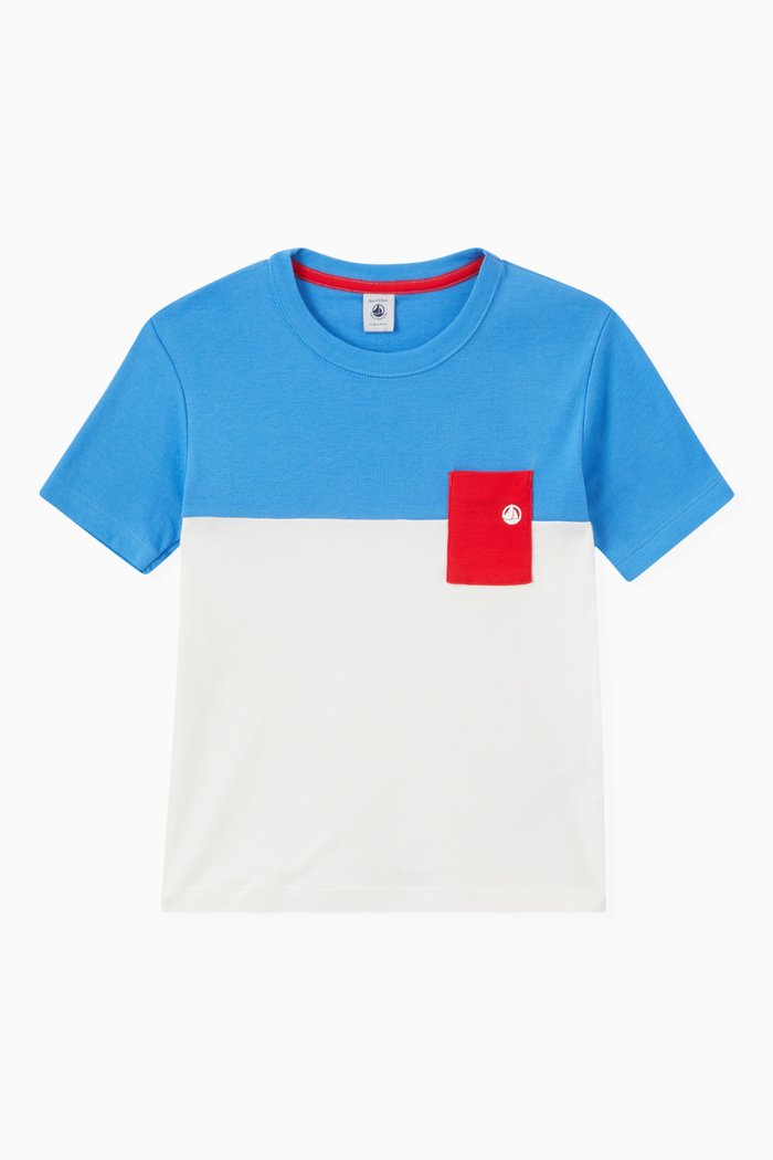 

Colourblock Print T-Shirt in Cotton, Multicolour