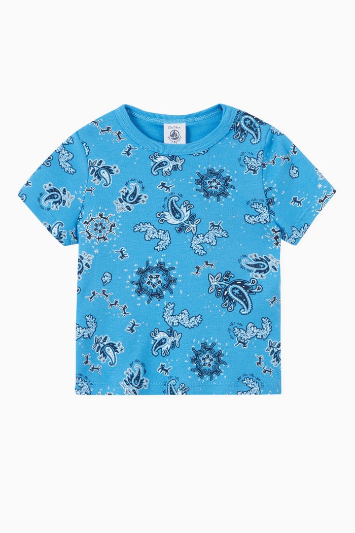 

Bandana Print T-Shirt in Cotton, Blue