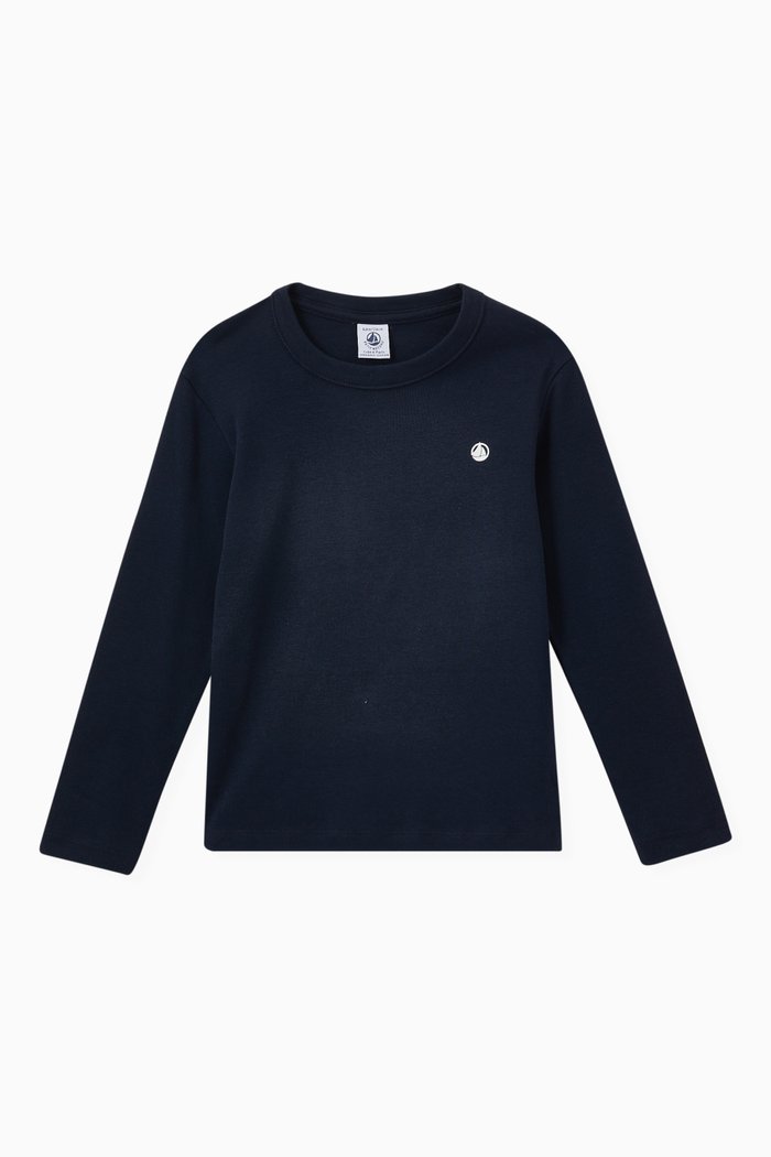 

Long Sleeve T-Shirt in Cotton, Blue