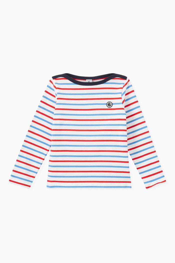 Striped Top in Cotton, Multicolour