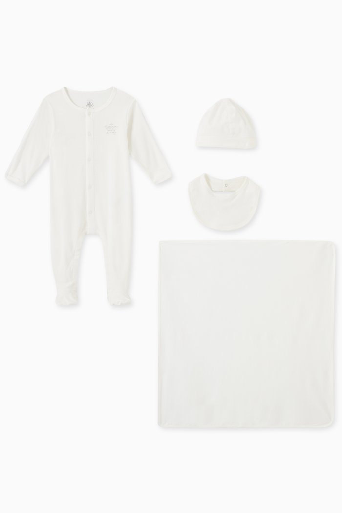 

4-Piece Baby Clothing Set in Organic Cotton, White