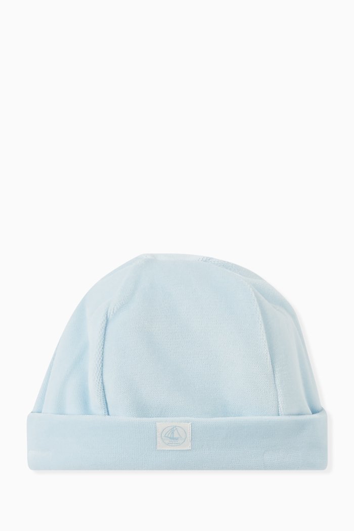 Bonnet in Velour, Blue