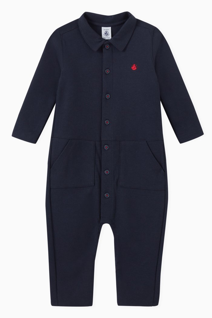 

Jumpsuit in Thick Organic Jersey, Blue