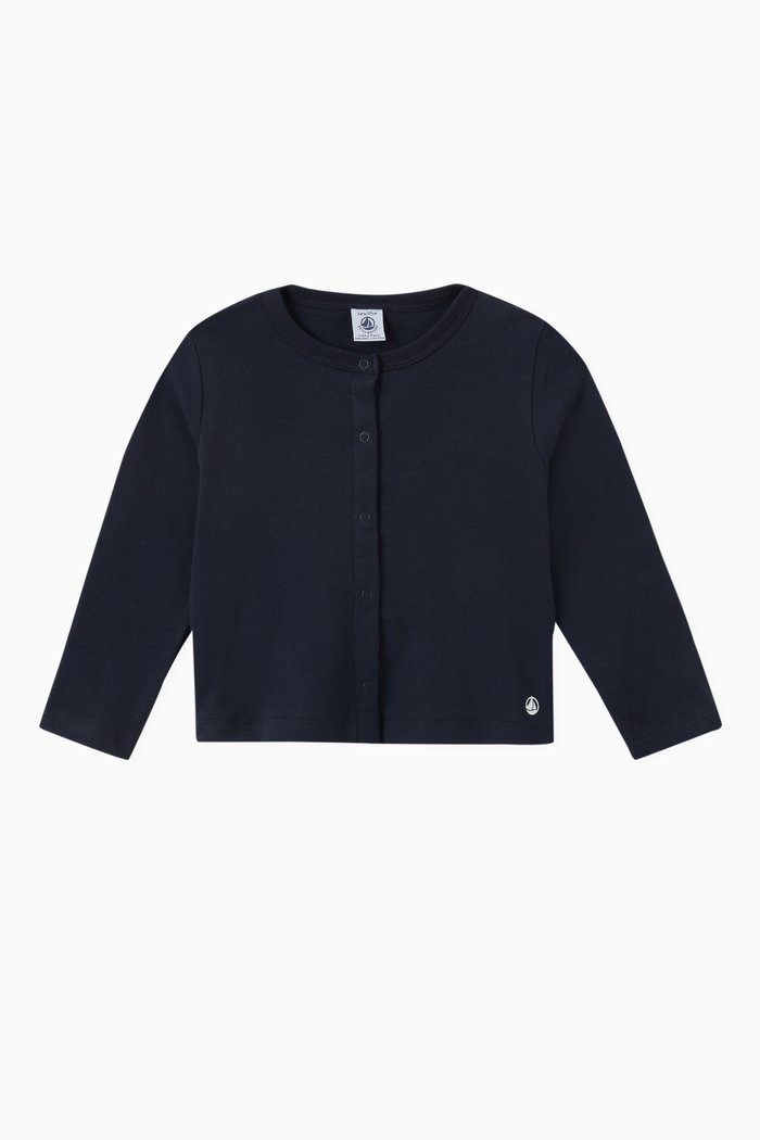 

Logo Print Cardigan in Organic Cotton, Blue