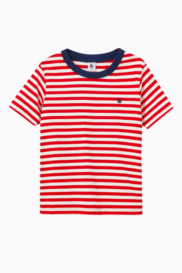

Striped T-Shirt in Jersey, Red