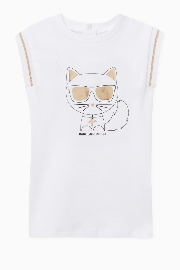 

Choupette Print Dress in Cotton, White