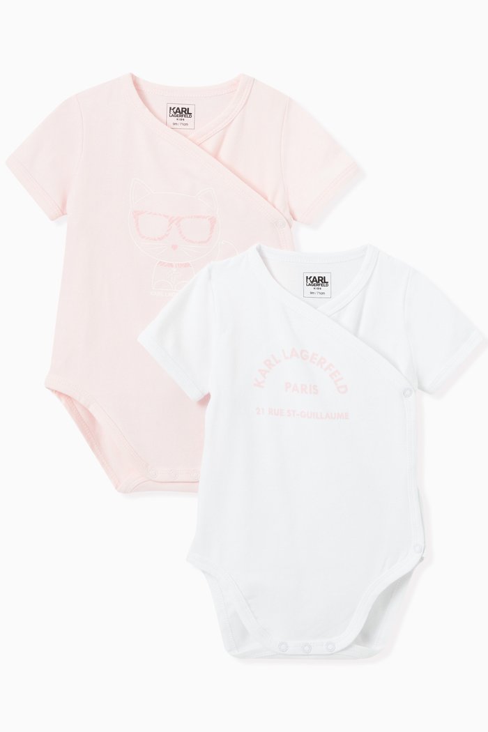

Logo Print Bodysuits, Set of 2, Pink
