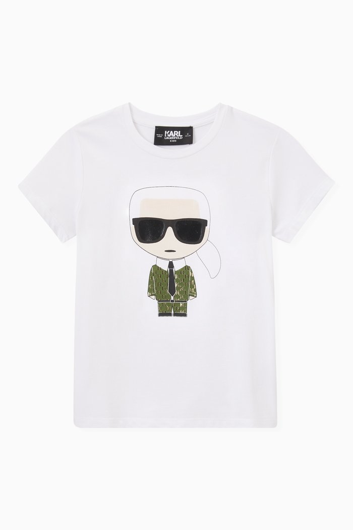 

Karl Ikonik T-shirt in Cotton-blend Jersey, White