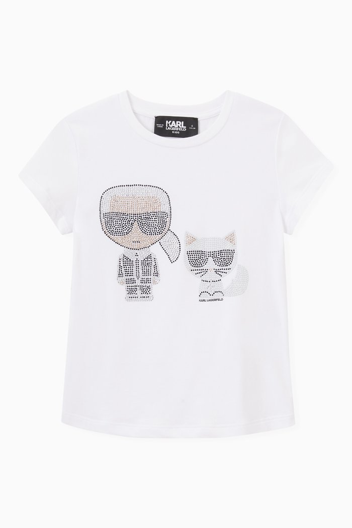 

Crystal Embellished T-Shirt in Cotton, White