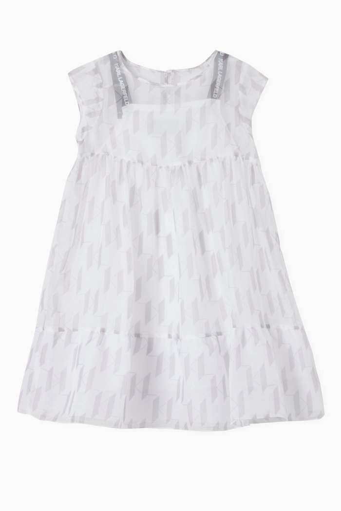 

Logo Print Dress in Viscose, White