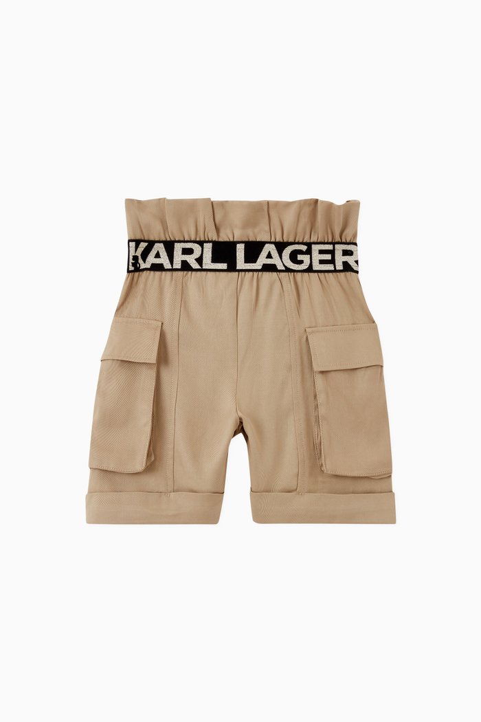 

Logo Tape Shorts in Lyocell, Brown