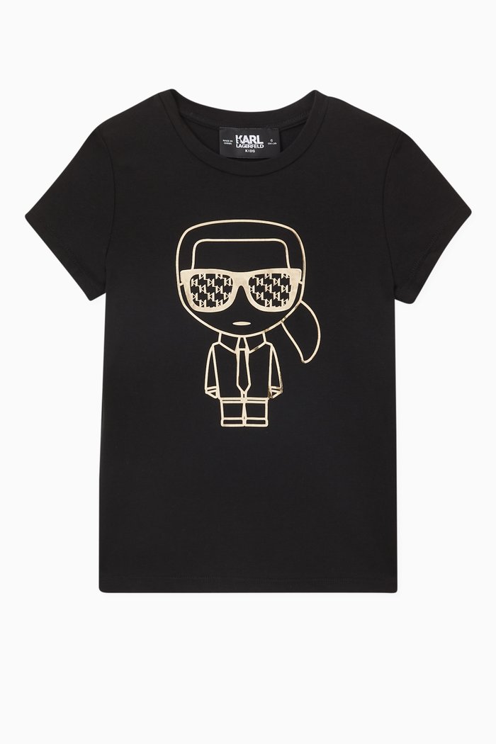 

Karl Ikonik T-shirt in Cotton-blend Jersey, Black