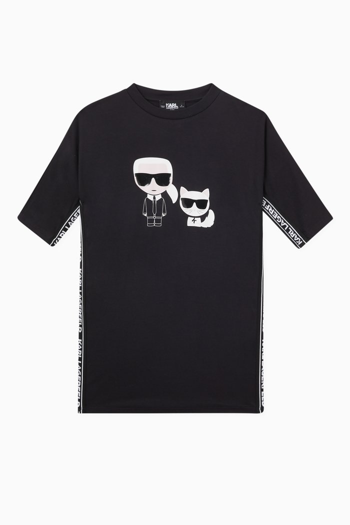 Karl & Choupette Dress in Modal-blend Jersey, Black